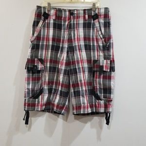 NBN gear men's size 36 multi color plaid shorts
